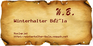 Winterhalter Béla névjegykártya