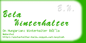 bela winterhalter business card